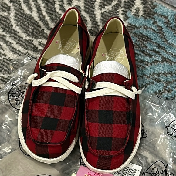 NWT black/red plaid shoes - Picture 1 of 7
